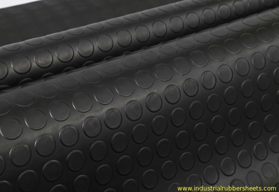 Penggunaan Industri Anti Slip Floor Mat Round Button Rubber Ground Sheet 3mm